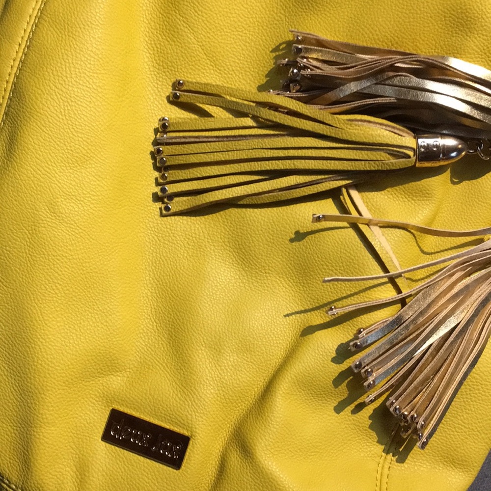 Deux lux, yellow leather bag